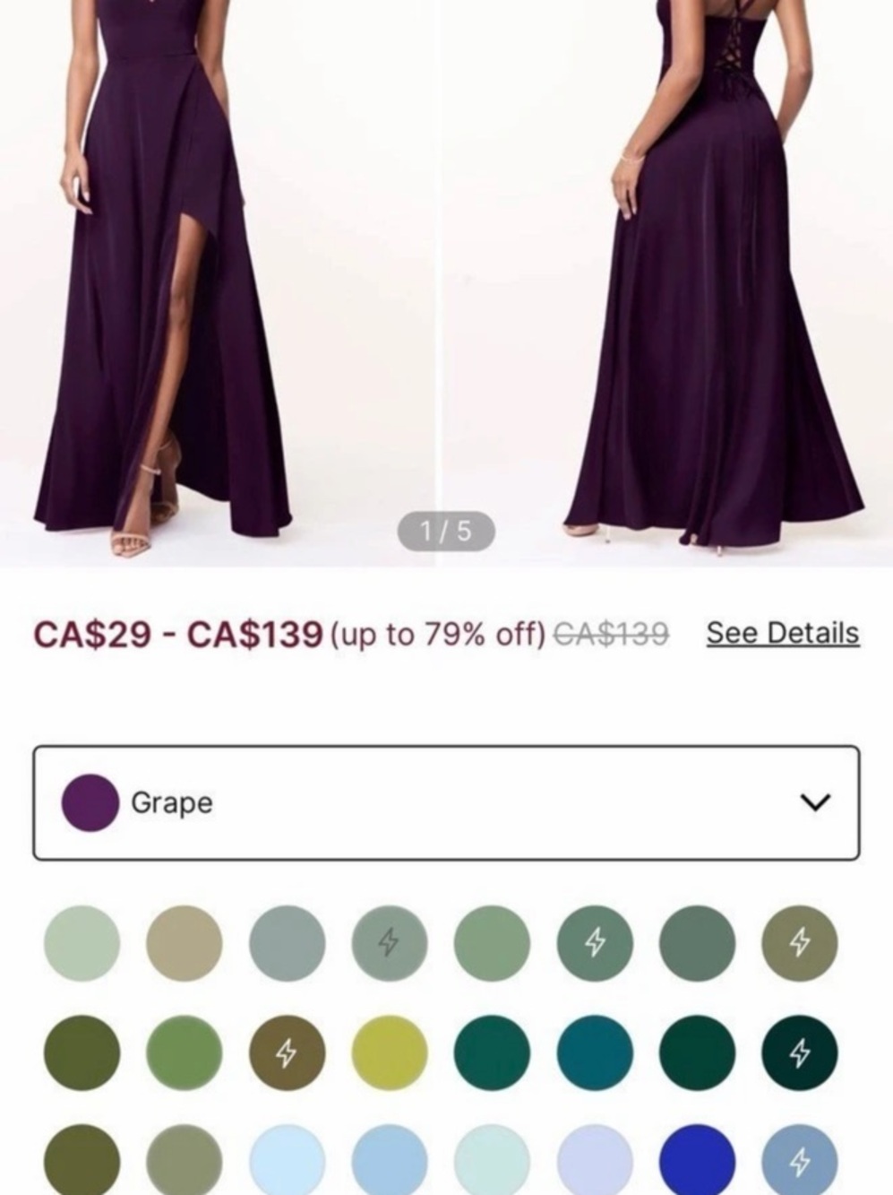 Azazie Tracie Purple Maxi Dress Size 8
